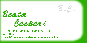 beata caspari business card