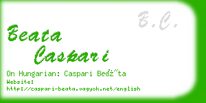 beata caspari business card